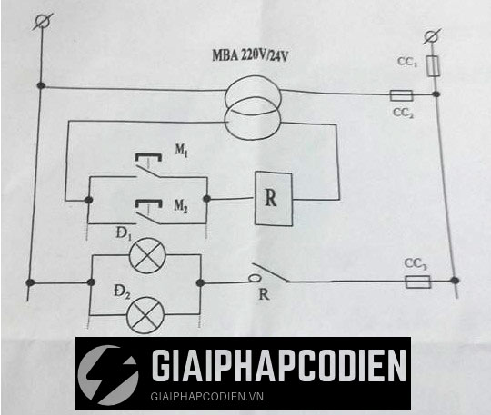 Sơ đồ mạch điện cầu thang - Giải pháp cơ điện